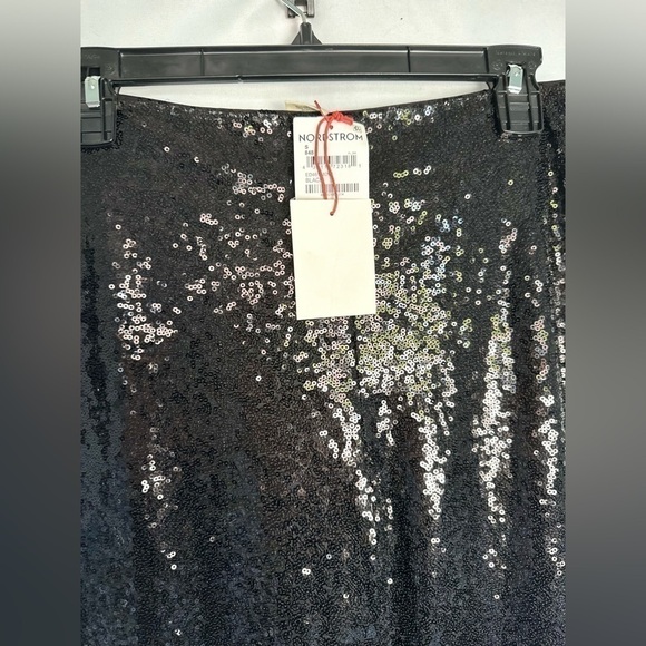 NWT Open Edit Sequin Flare Leggings in Black - Picture 7 of 7